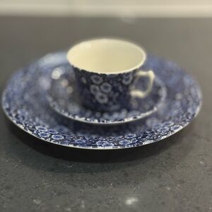 Blue Floral Dinnerware Set by Calico Burleigh London